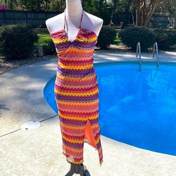 NWOT Wild Fable hippie boho lace up crochet dress - Picture 1 of 6